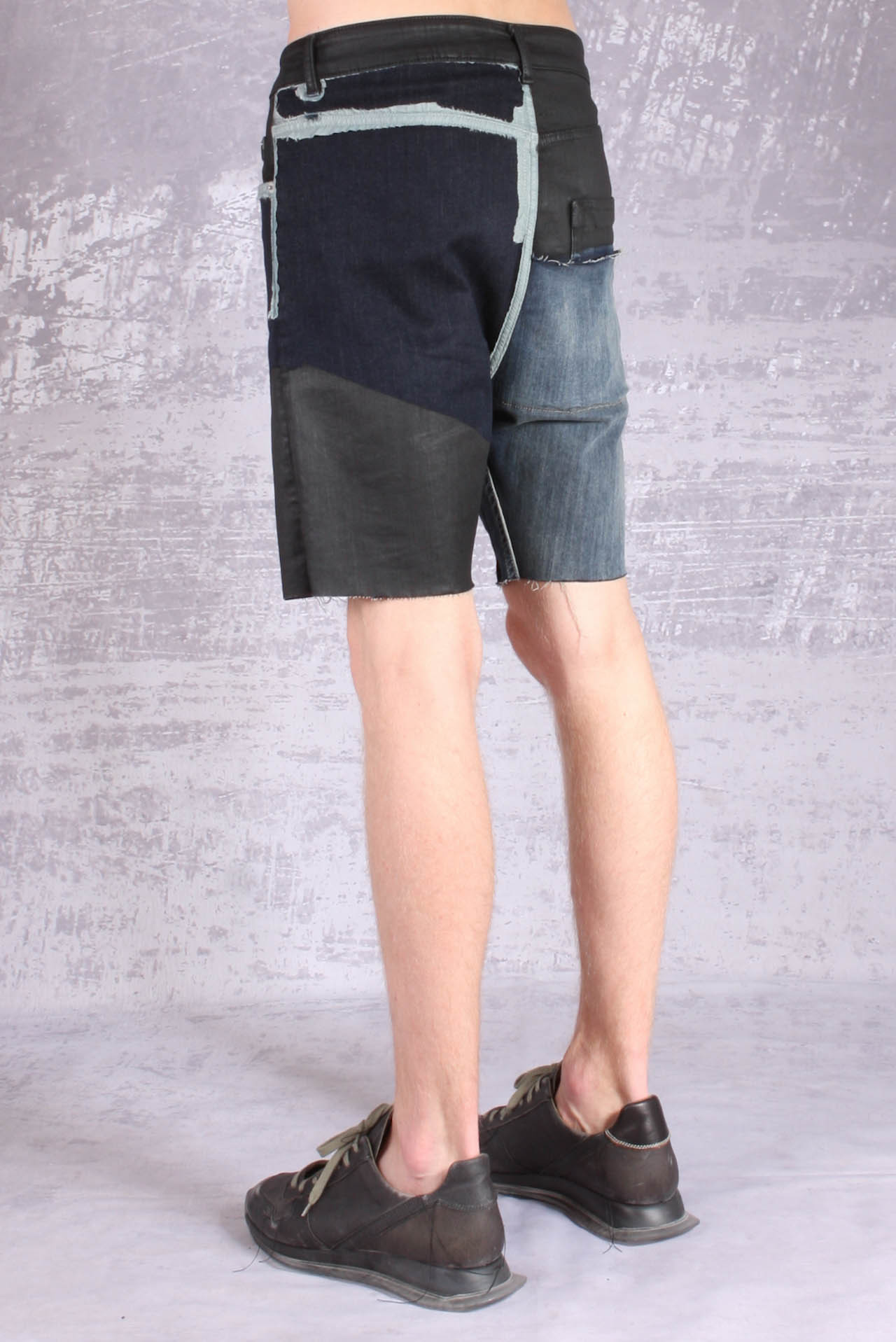 rick owens denim shorts